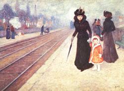 Georges D Espagnat The Suburban Railroad Station oil painting image